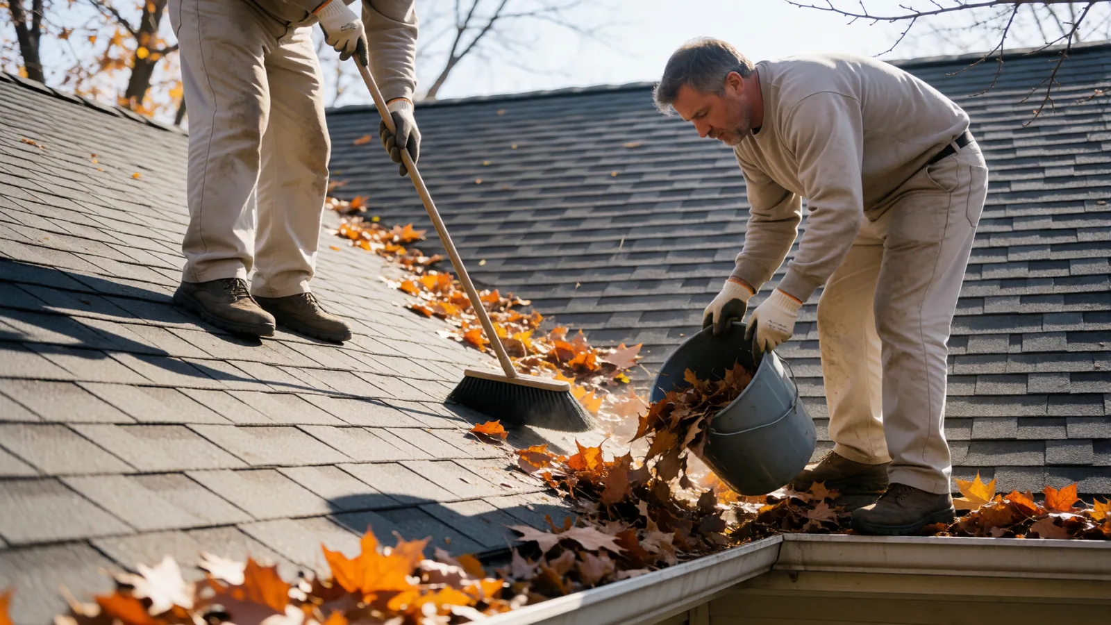 A Woodside Roofing Services crew on a maintenance visit in Queens, NY